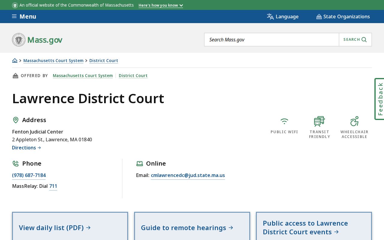 Methuen resident lookup Lawrence District Court information