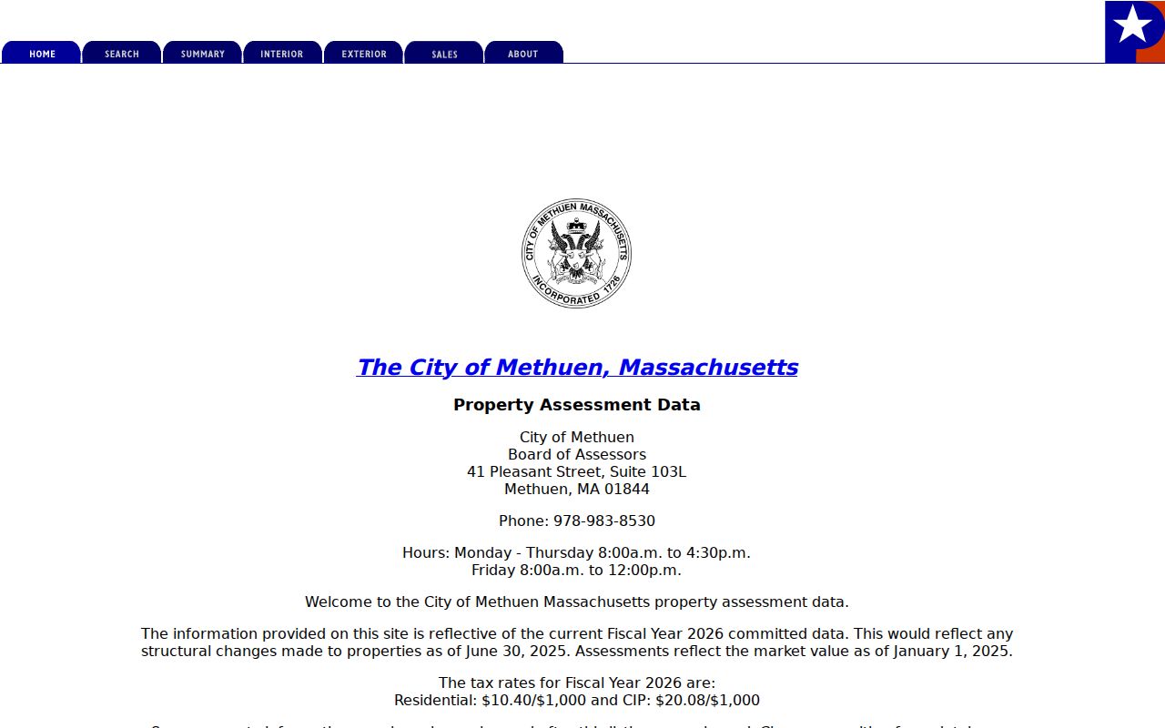 Methuen street directory Patriot Properties assessor search